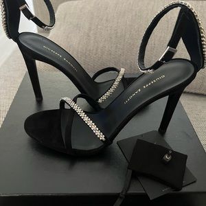 Giuseppe Zanotti black suede evening sandals. New with box. Made in Italy
